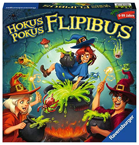 Ravensburger Kinderspiele 20355 - Hokus Pokus Flipibus - Aktionsspiel mit Springeffekt für Kinder ab 6 Jahren