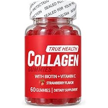 Collagen Gummies with Vitamin C, Vitamin E & Biotin, Strawberry Flavour, Gluten-Free, Hydrolysed Collagen, 60 Gummies, 30-Day Supply