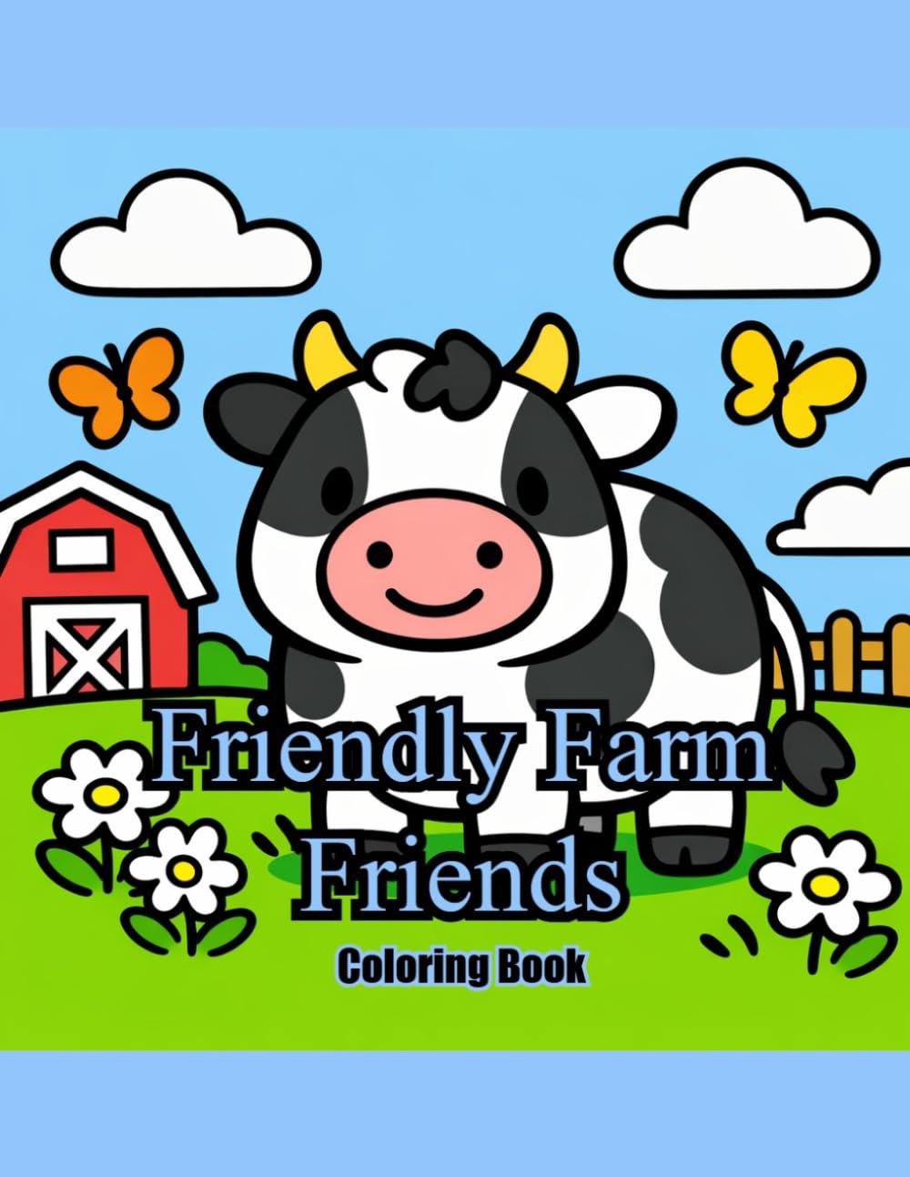 Friendly Farm Friends: Bold & Easy Coloring Book for Toddlers Featuring Simple Farm Animal Designs