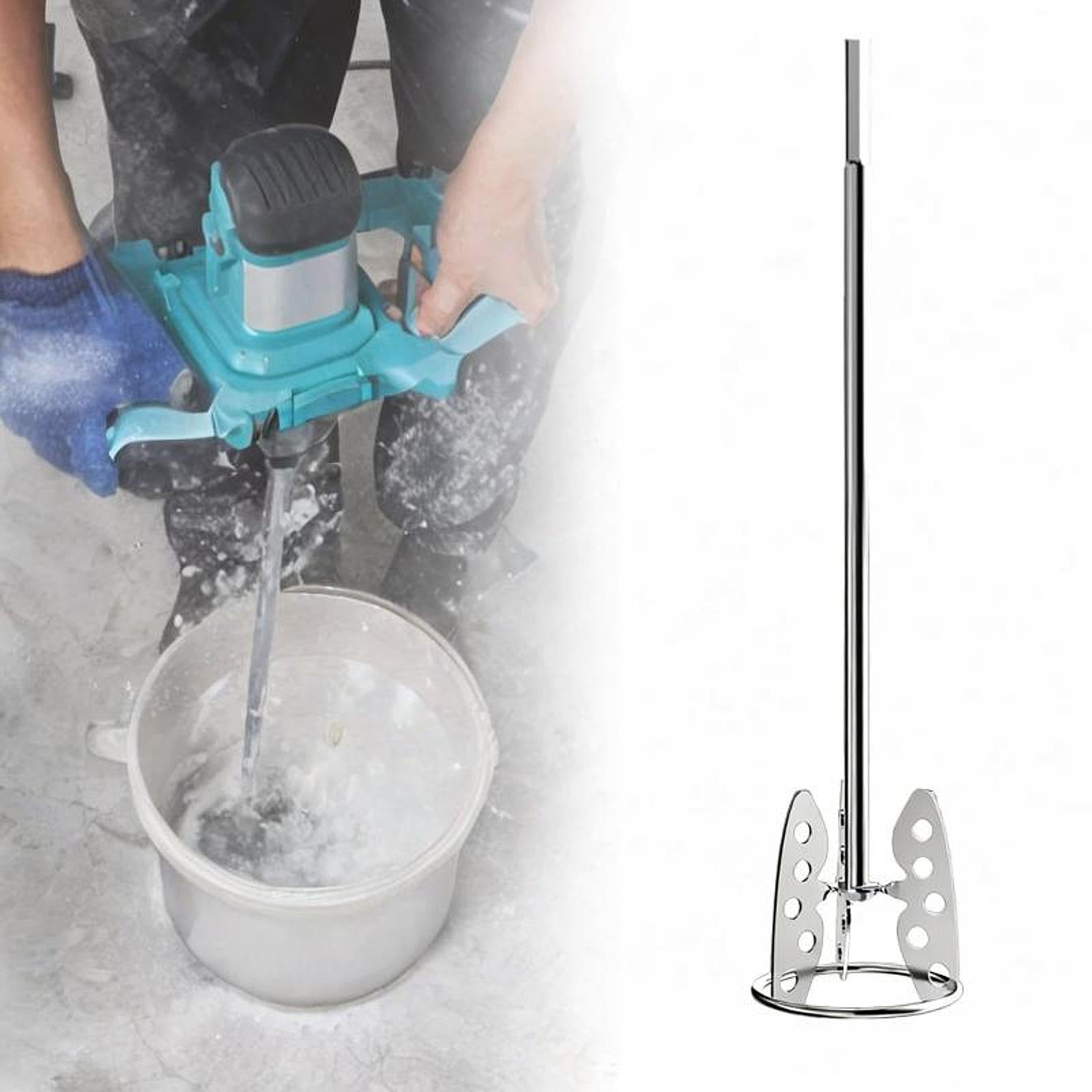 Varilla de Mezcla de Cemento para Materiales con Mango Ergonómico de Acero Inoxidable Agitador para Pintura Y Mezclador de Cemento Adecuada para Tarea, Maleficio