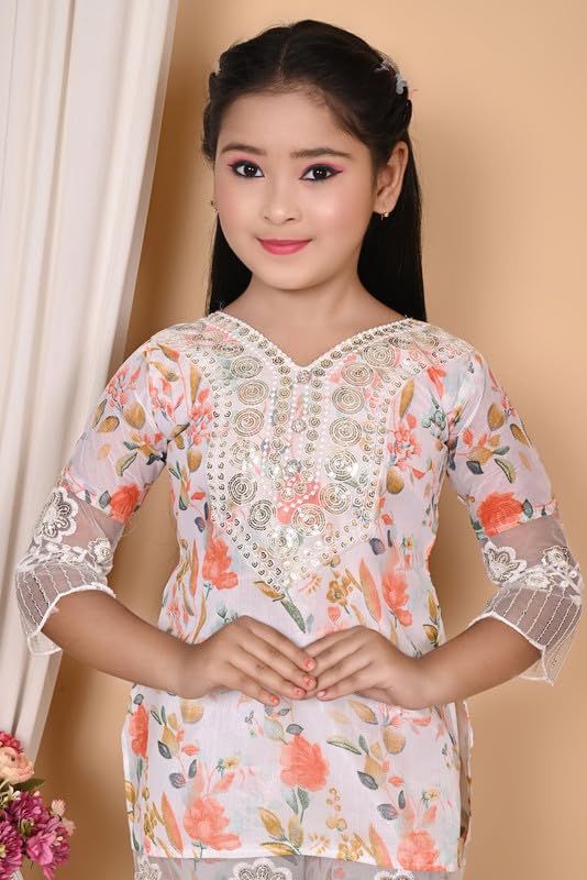 Image of Elegent Girl Dresses|| Ebroidery Dress For Girls || Cotton Blend,INDIANSUIT 2-12 YEARS