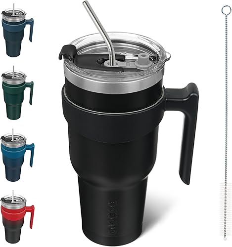 Miniatura 245 de BJPKPK 30 oz Tumbler With Handle And Straw Stainless Steel Insulated Tumbler Cups For Water Or Ice Coffee,Blood Moon