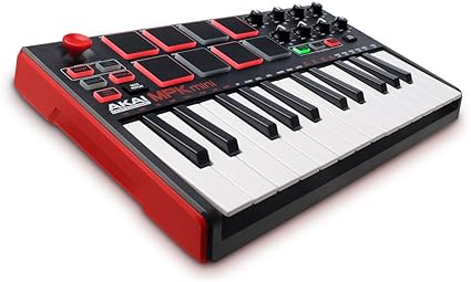 Akai Professional MPK Mini MKII – 25 Key USB MIDI Keyboard Controller With 8 Drum Pads, 8 Assignable Q-Link Knobs and Pro Software Suite Included