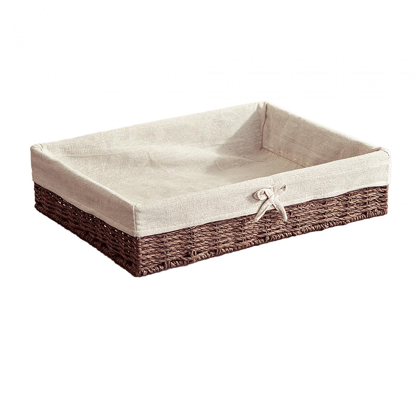 Amslsiu Rectangular Organizer Bins With Fabric Liner Sound Solution To Organization In Any Home Offering Flexibility And Style Handwoven Storage Basket Plate Paper Rope Basket, 40X30x9cm