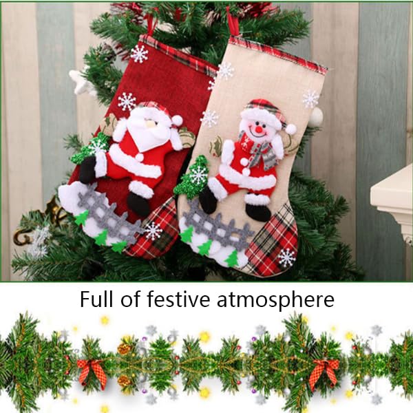 4pcs Christmas Socks Christmas Gift Bags, Small Sock Pendants, Christmas Tree Ornaments, Christmas Home Furnishings(B)4