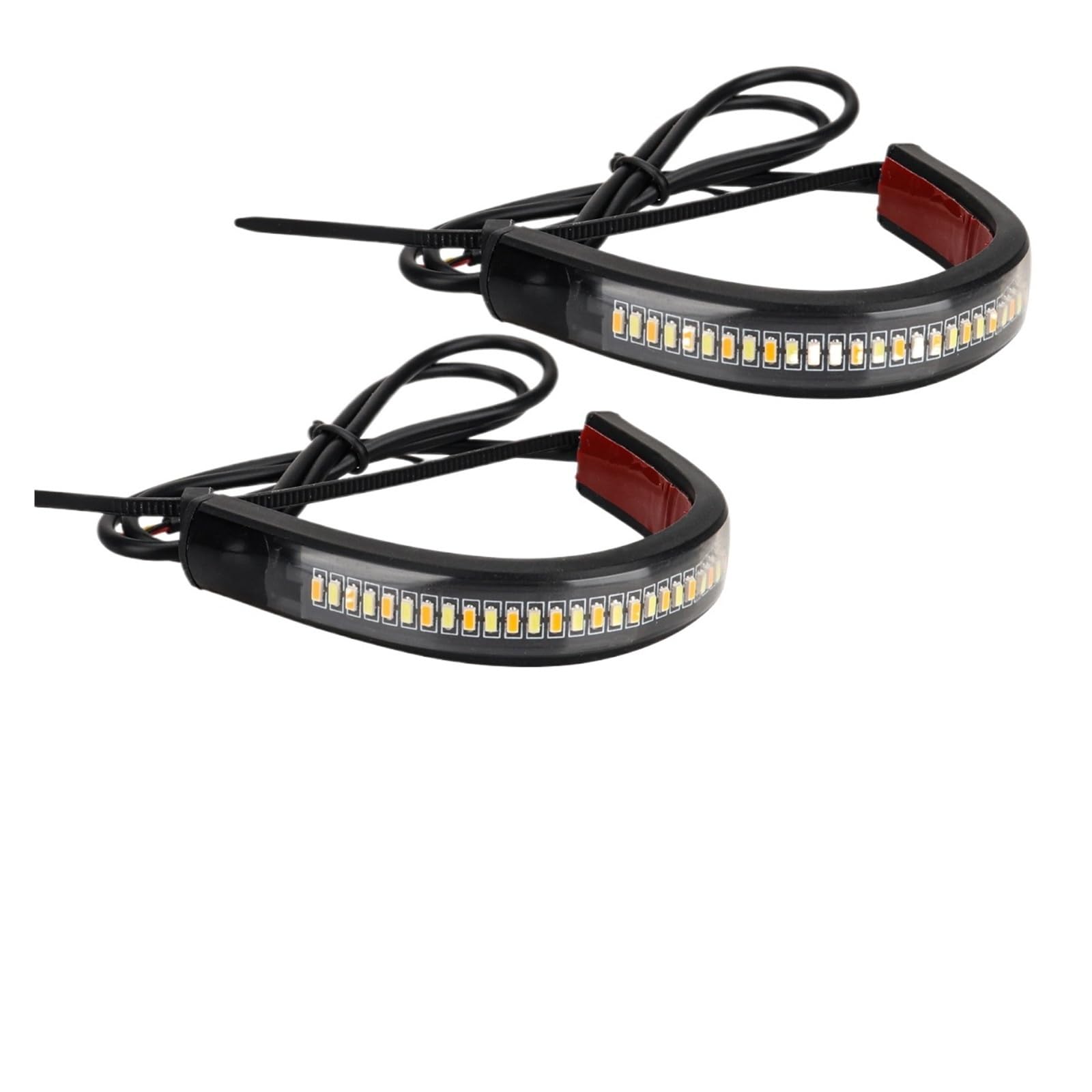 12V LED Motorcycle Turn Signal Light DRL Ring Fork Strip Lamp Flashing Blinker Amber Moto Flasher Accessories