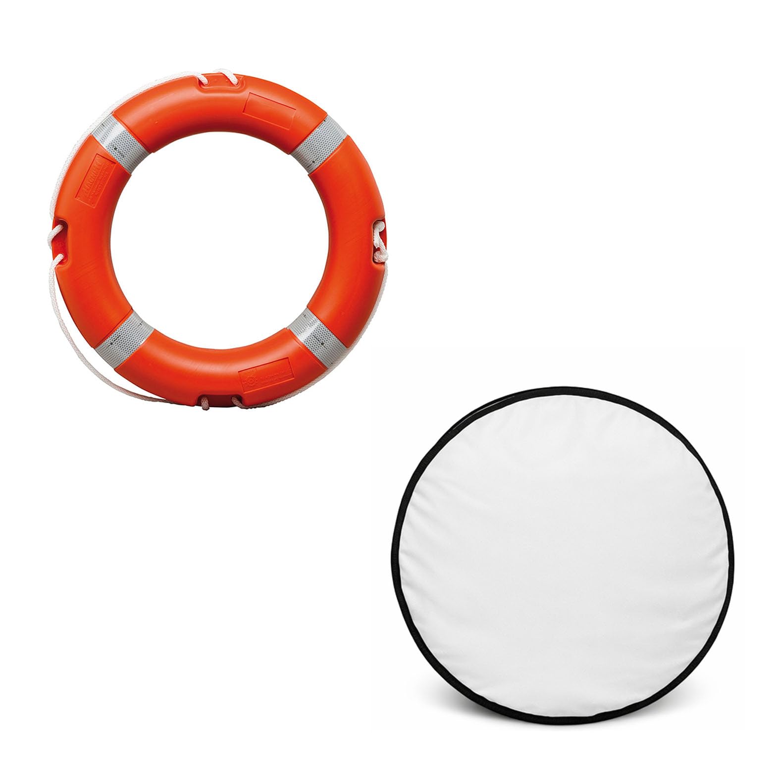 Kit Salvagente Anulare con Copri Salvagente in Tessuto per Barca e Gommone Omologato e Obbligatorio