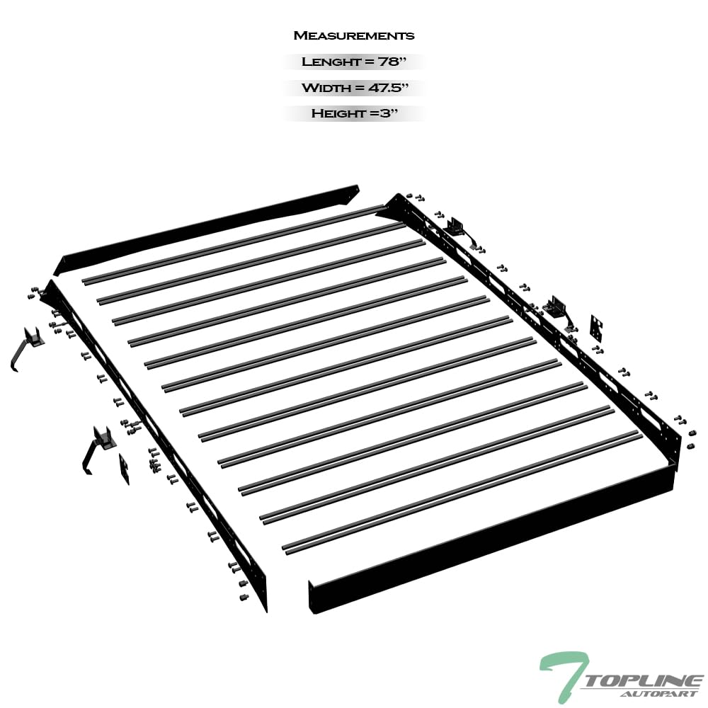 TLAPS 7422441886839 Compatible with 2014-2018 BMW X5 F15 Black Modular Window Frames Roof Rack Cargo Basket Luggage Carrier with Wind Fairing