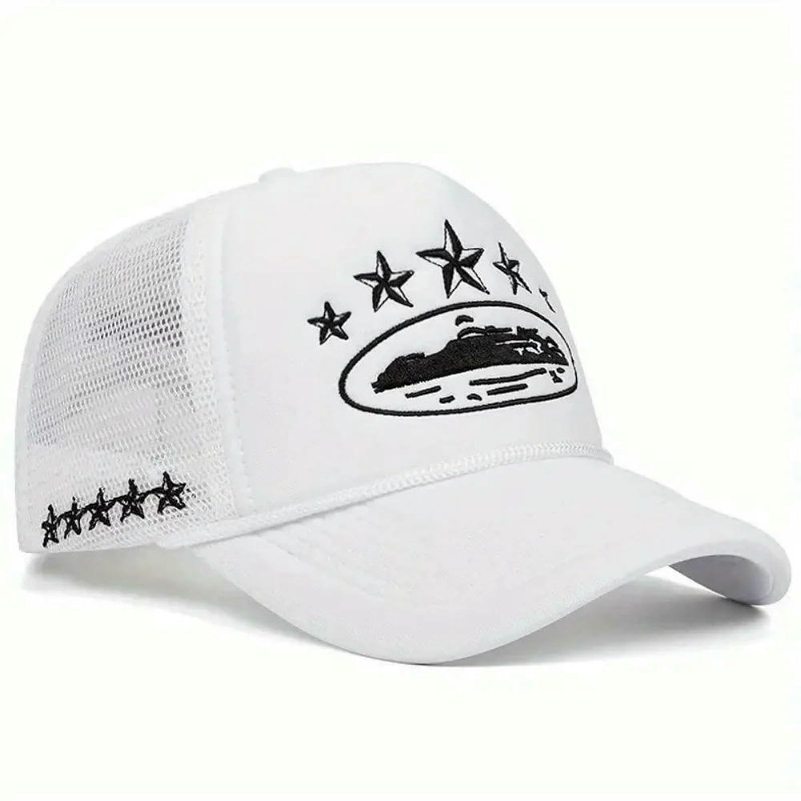 Cappello da Baseball Camionista Ricamato con Stella Unisex Berretto in Rete Traspirante Parasole Hip-Hop Regolabile per Uomo Donna Casual All'aperto-Rosa-Regolabile