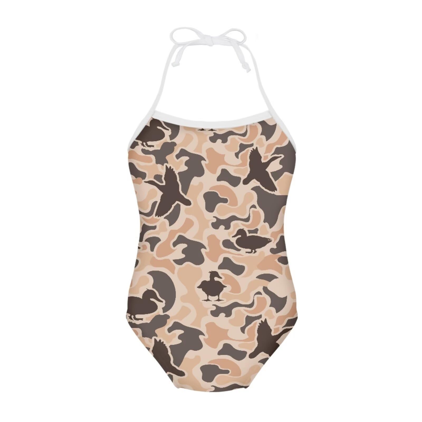 ELEQIN Cartoon Animal Cute Girls One Piece Swimsuit Adjustable Swimwear for 3Y-10Y
