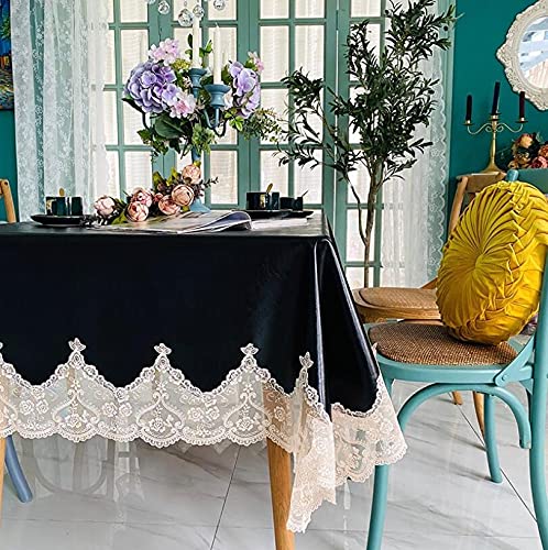 Nappe rectangulaire en cuir style européen noir 150x230cm décorative