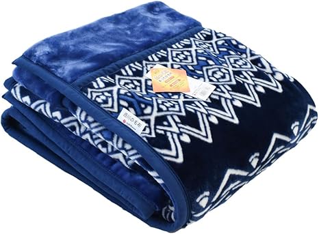 Amazon 1億円売れた毛布 東京西川 毛布 シングル 2枚合わせ 洗える エスニック柄 ネイビー マイヤー毛布 衿付き 冬 春 あったか 約1 8kg かわいい おしゃれ ブランケット 140 200cm ブランケット 毛布 オンライン通販