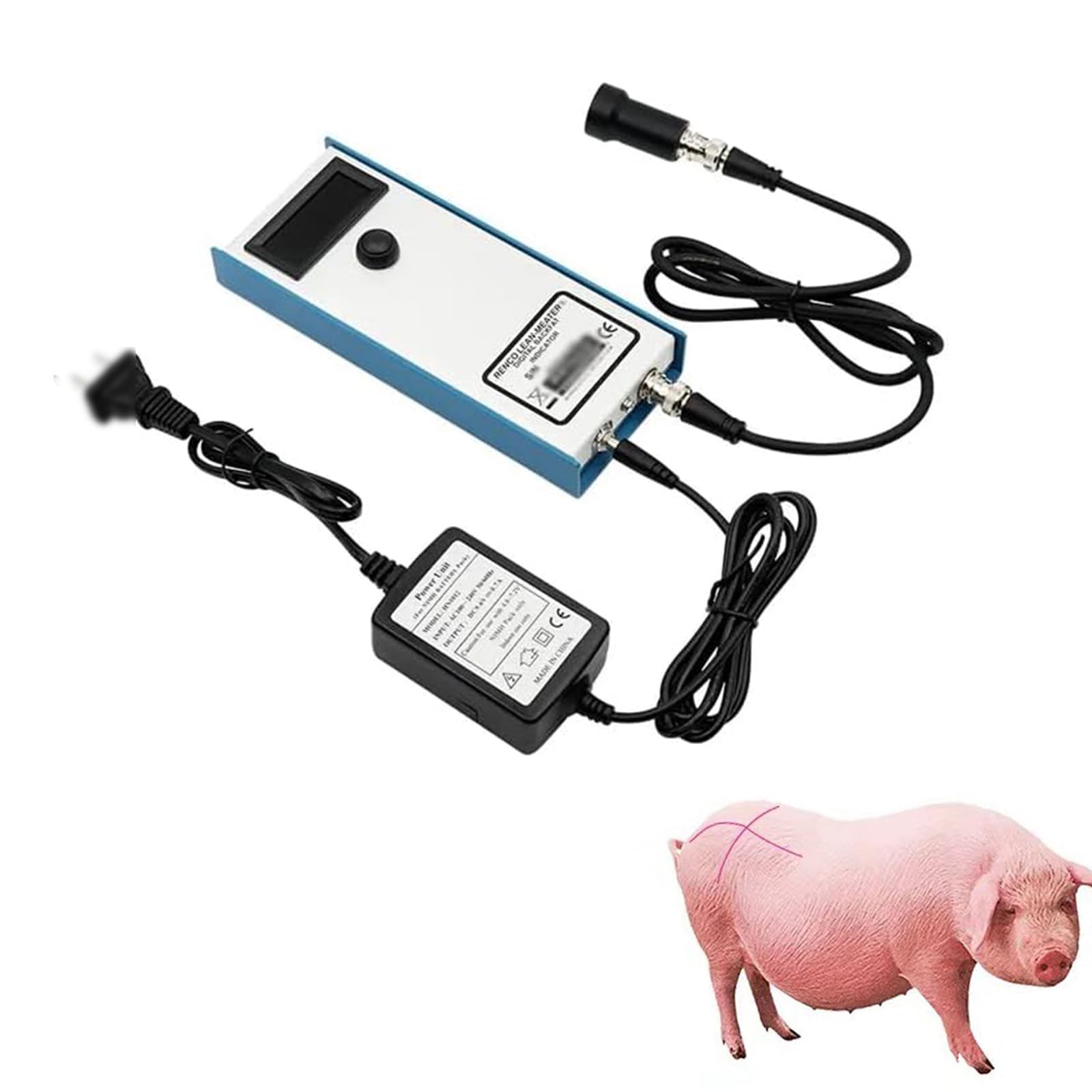 Medidor de grosor de grasa de ganado, probador de precisión para cría de cerdos, 3 luces indicadoras, herramienta de medición de 4-35 mm para gestión de cría de cerdos