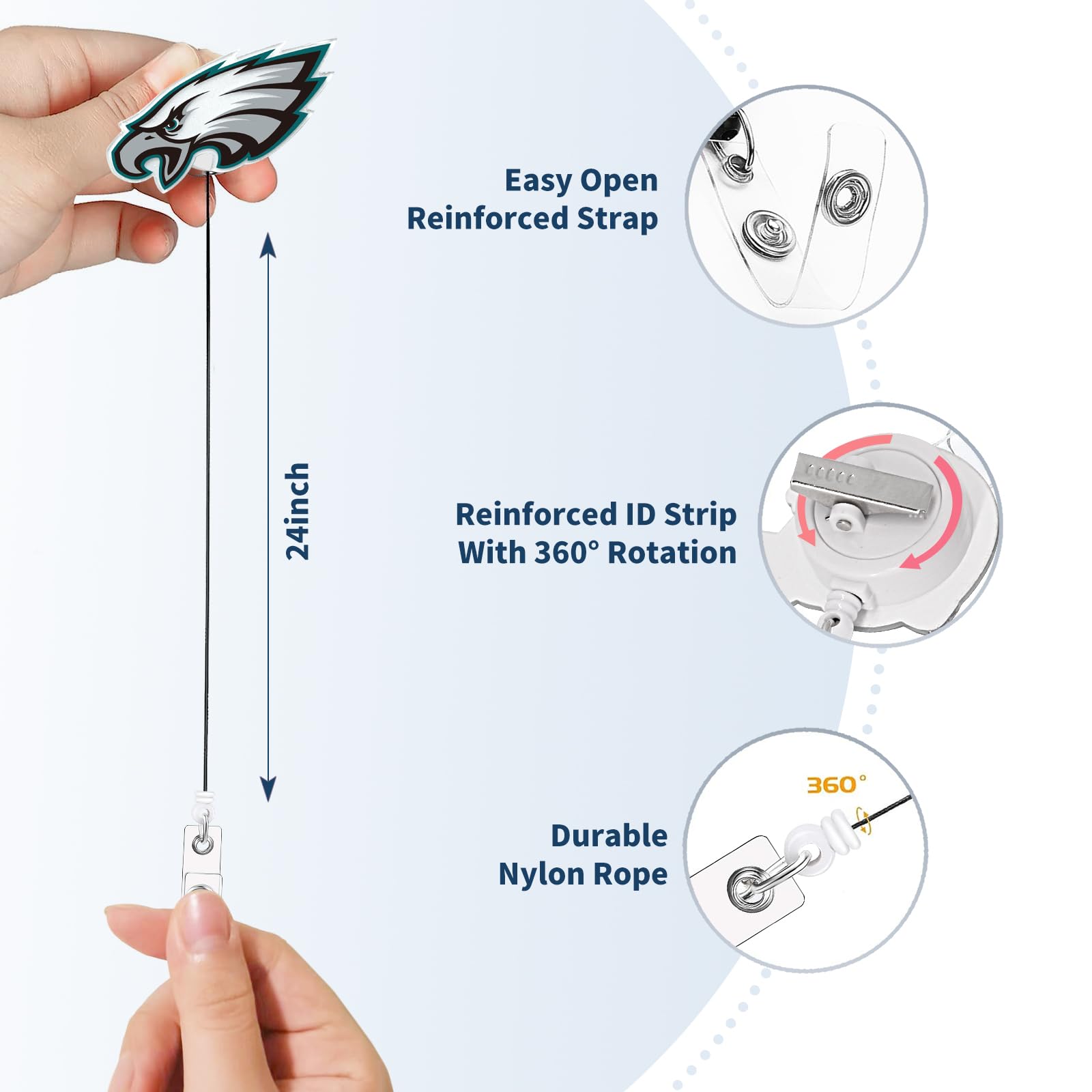 Aooble Retractable Badge Reel Holder Retractable with ID Clip for Nurse Nursing Name Tag Card Nursing Student Teacher Doctor Medical Assistant Work