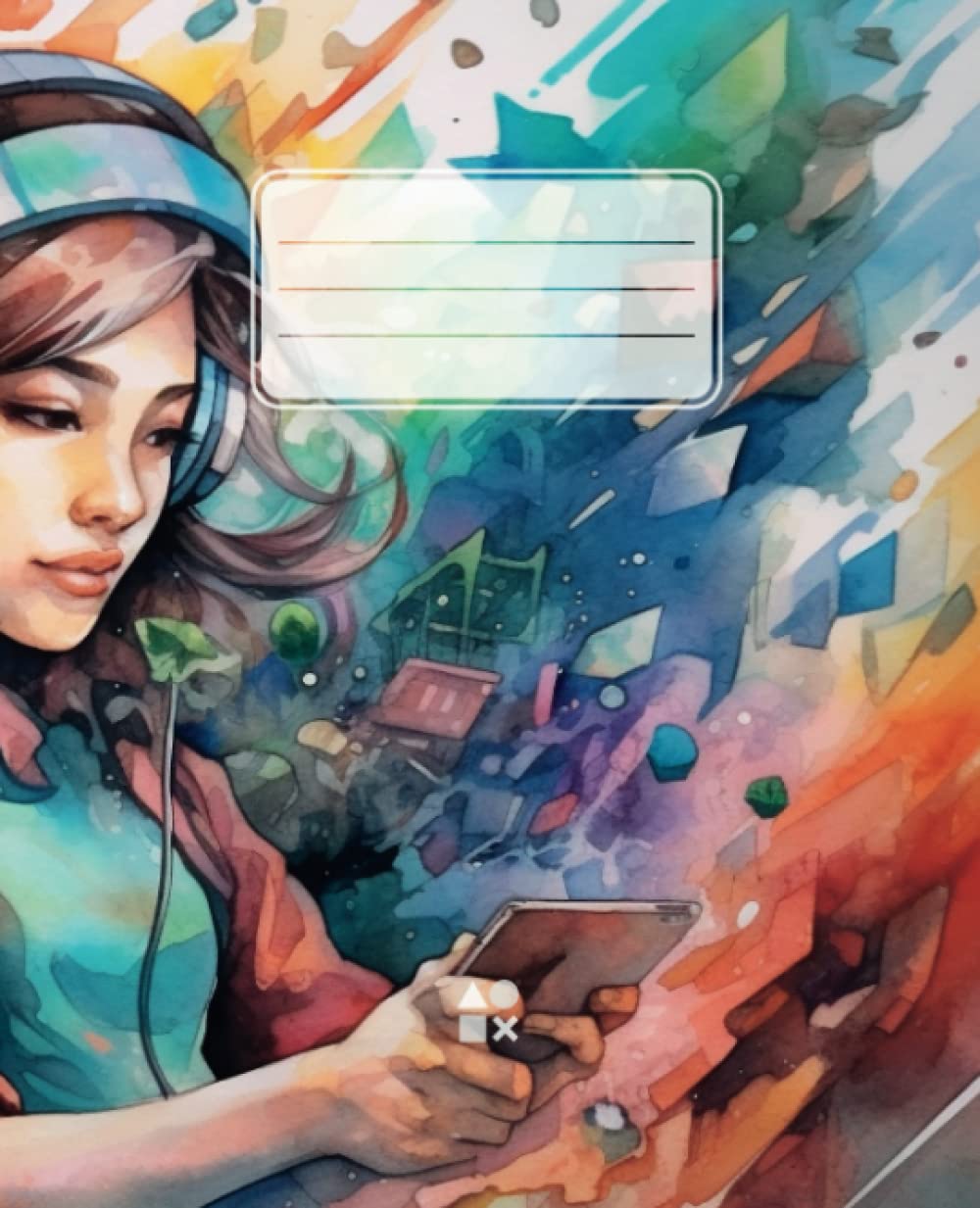 Composition Notebook: Esports and Gaming Watercolor Art | 110 pages, 7.5x9.25''