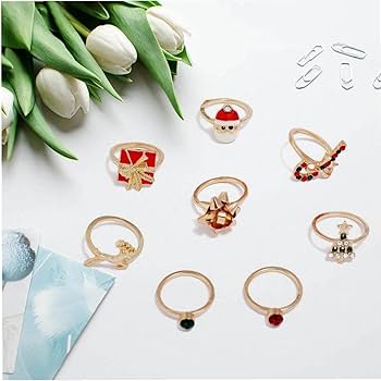 Amazon.co.jp: クリスマス装飾リング 指輪 クリスマステーマ