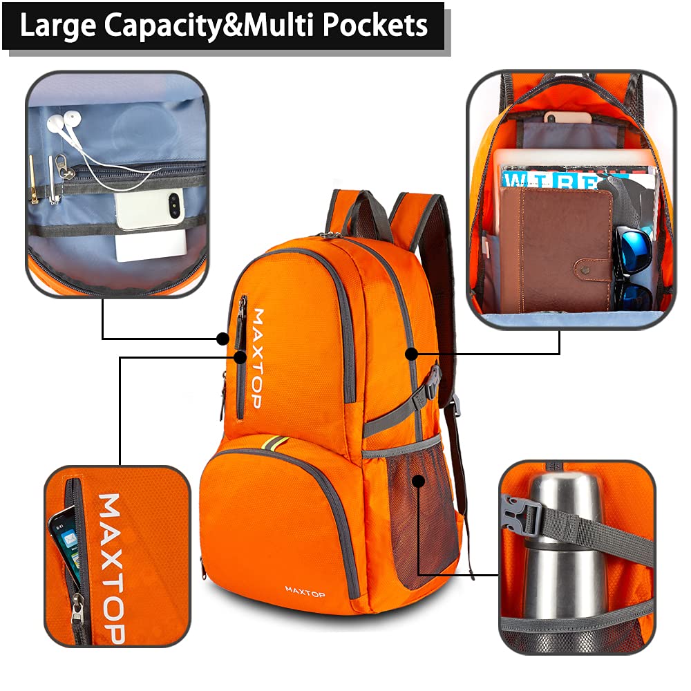 MAXTOP 30L Backpack Ultra Lightweight Packable Foldable Rucksack Water Resistent For Men Women Outdoor Camping Hiking Travel Daypack Handy Durable Gifts For Men Women - Image 3