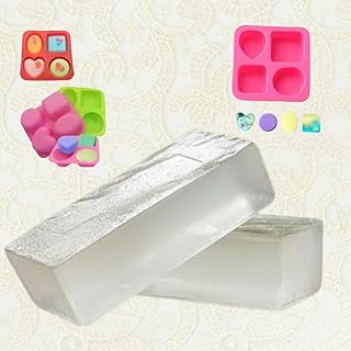 Glycerin Soap Base 500 gm Combo with Soft Touch Siliconne Soap Mould SLS Paraben Free for Clean Soap Shape and Simple Use