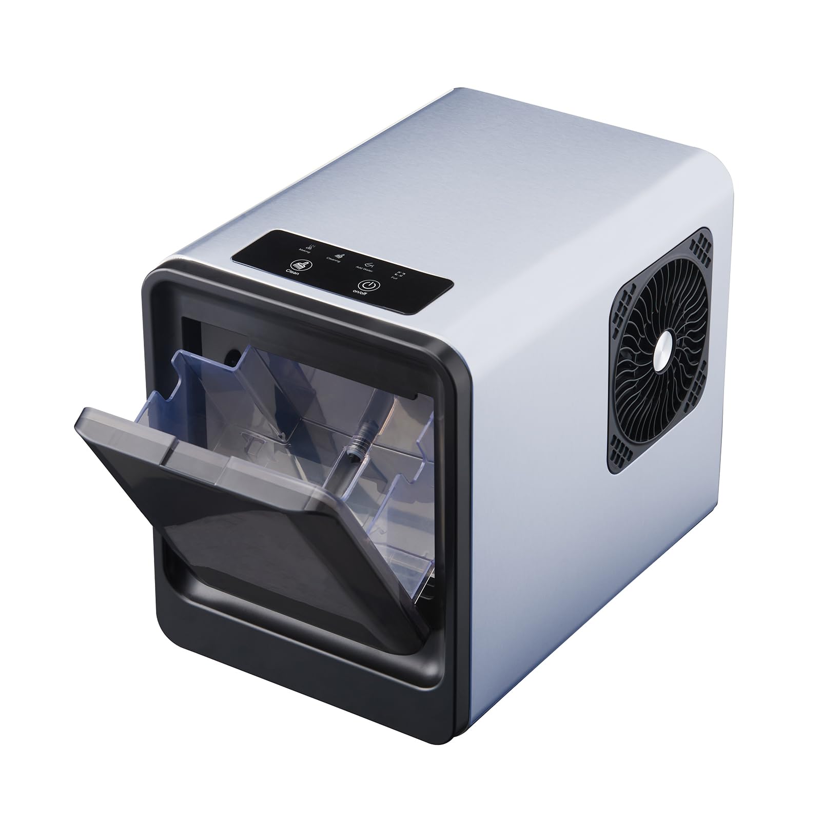 nugget ice maker countertop with auto water refill, 42lbs/day stainless steel ice machine with pull-out drawer ? one-click self-cleaning, portable ice makers for home/kitchen/office(sky blue)