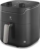 Electrolux Air fryer Fritadeira Elétrica sem oleo Rita Lobo 5,8L 8 receitas pré-sugeridas timer 60 minutos desligamento automático cesto removivel dupla camada antiaderente 1400W EAF40 127v Cinza
