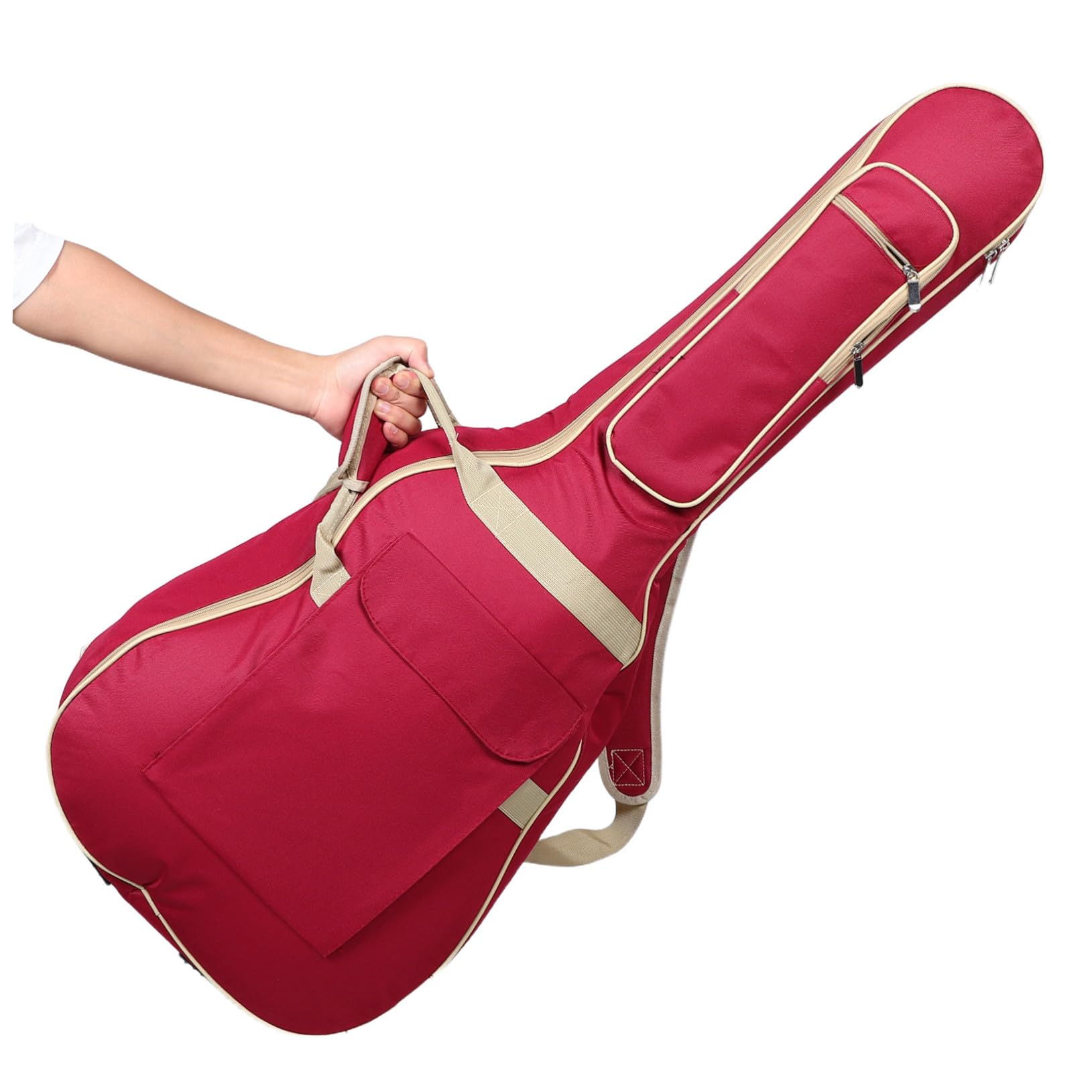 SUPVOX Borsa Chitarra Imbottita con Spessa Custodia in Oxford per Chitarra Acustica e con Tracolla e Tasche Multiple per Accessori