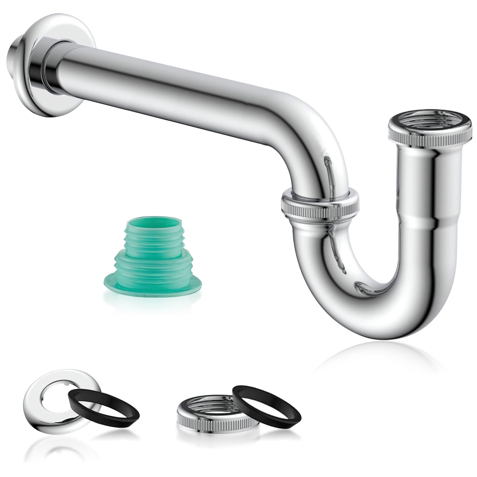 Sifón Compatible para Lavabo, Sifón de Tubería, Sifón Universal de Diseño, para Lavabo y Fregadero de Baño, Sifon Lavabo de Baño 1 1/4 Pulgadas (32mm)