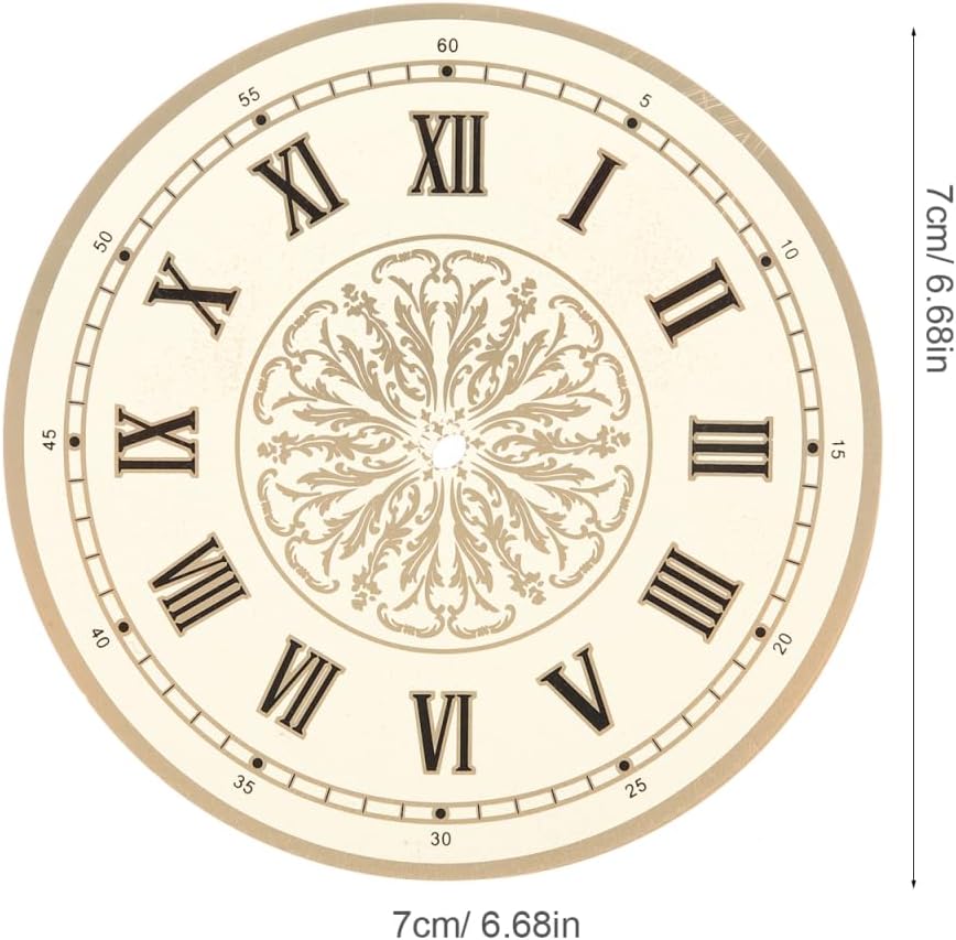 Homemade Aluminium Dial Round 17.3 cm with Roman Numerals Clock Movement Replacement Parts Watch Accessories for Wall Clock Repair
