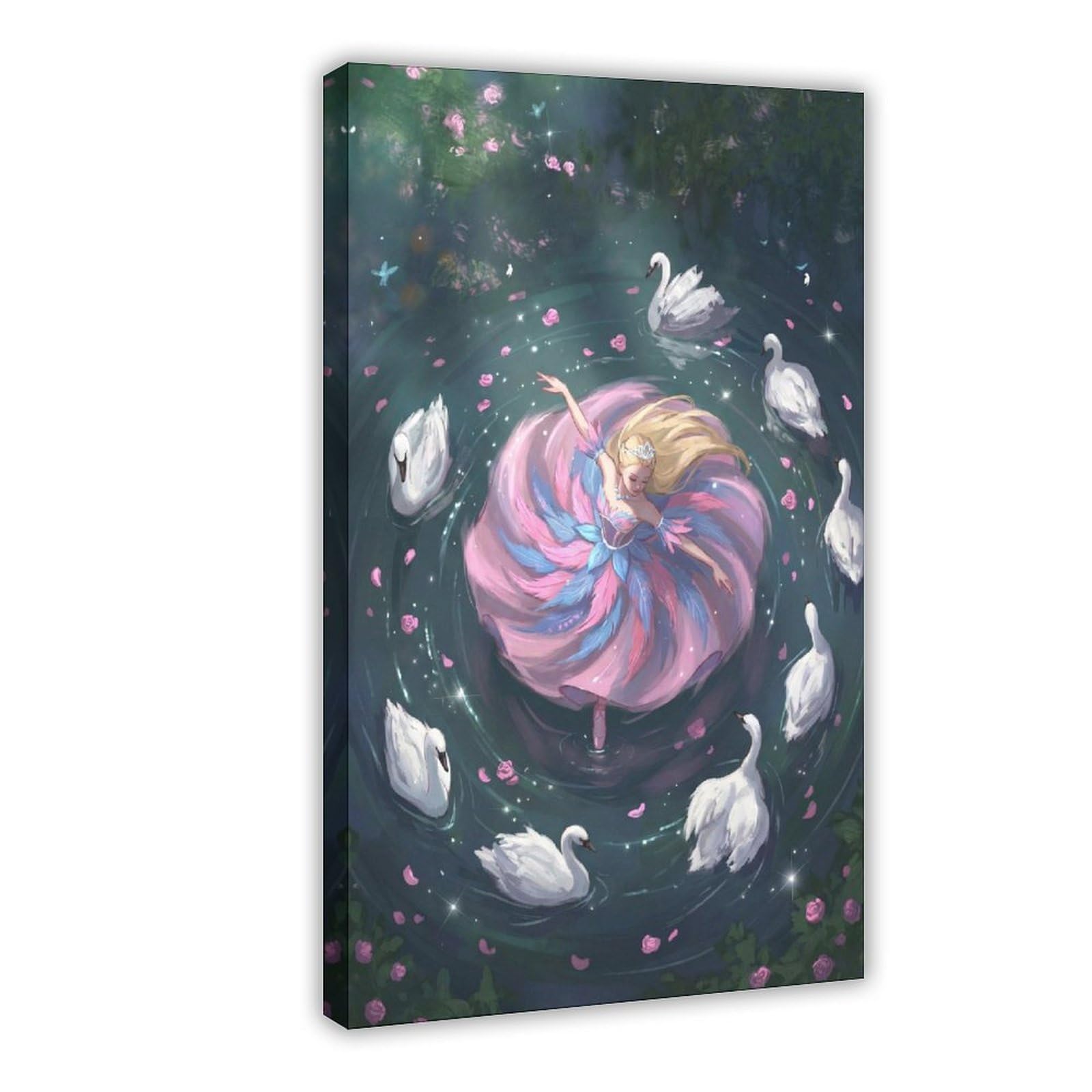 Ywtjax Frame-Style Ballerina Poster Canvas Poster For Bedroom Decor Gift
