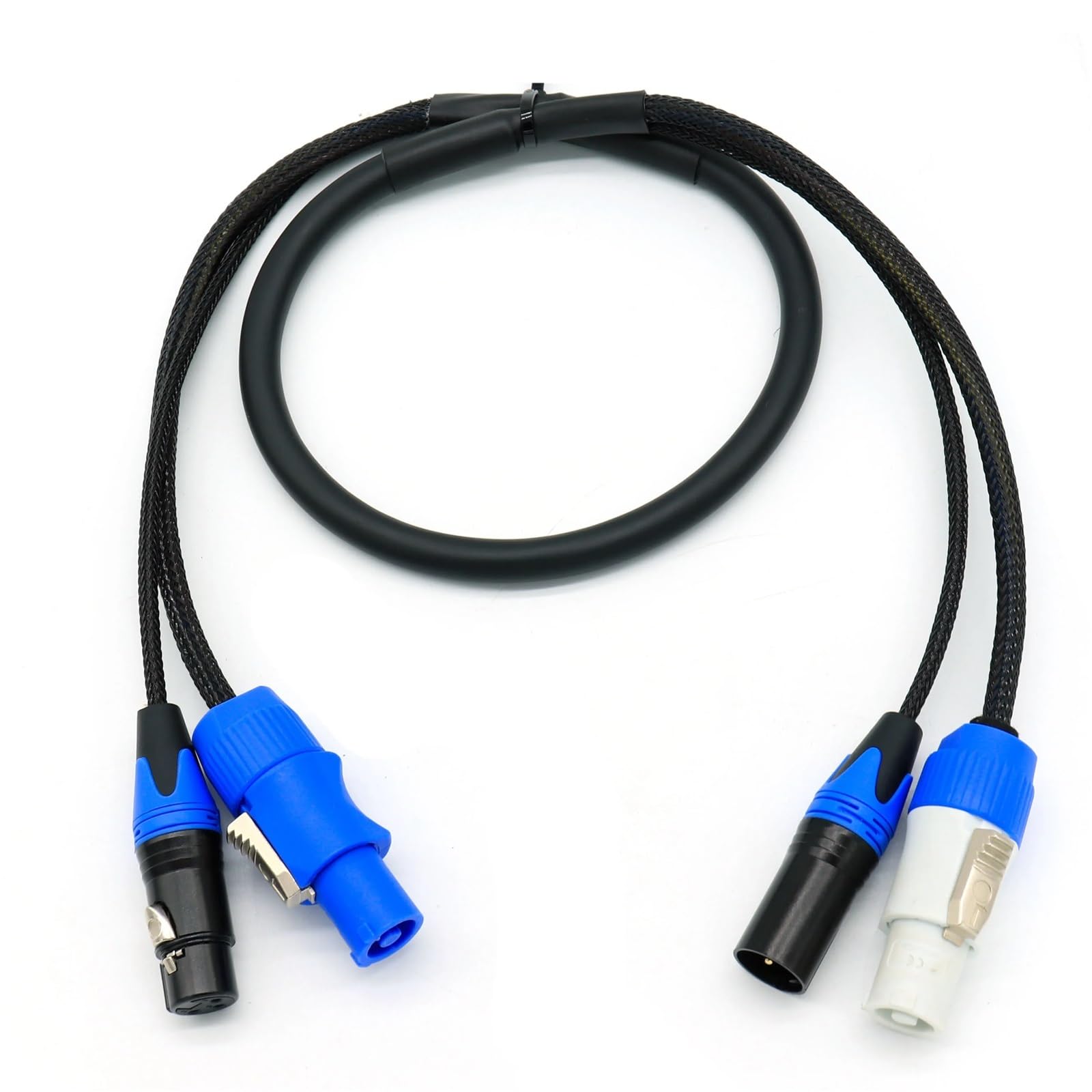 3-biegunowy kabel kombi XLR (1 m, 2 m, 3 m, 5 m) – kabel zasilający do oświetlenia scenicznego i ekranów LED (1 metr)