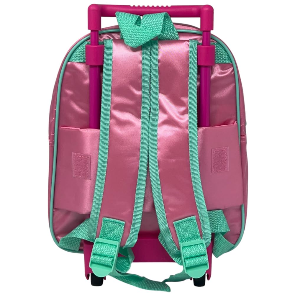Zaino con trolley Stitch e Angel Disney borsa per la scuola asilo materna zainetto 28 cm con ruote e manico allungabile