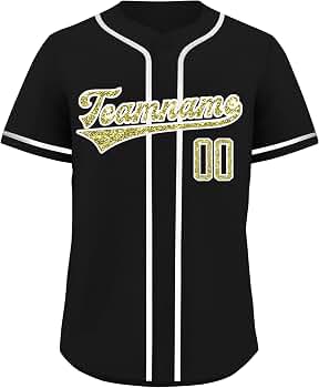 Amazon.com : Bling Glitter Custom Baseball Jersey for Men Stitched