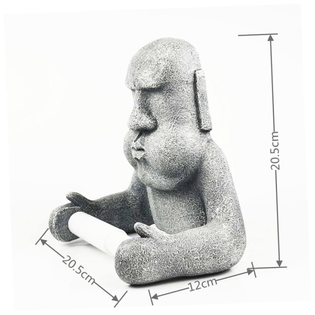Artibetter Toilettenpapierhalter aus Harz Moai Osterinsel Design Wandmontage Rollenpapierständer Badezimmer Wc Halterung