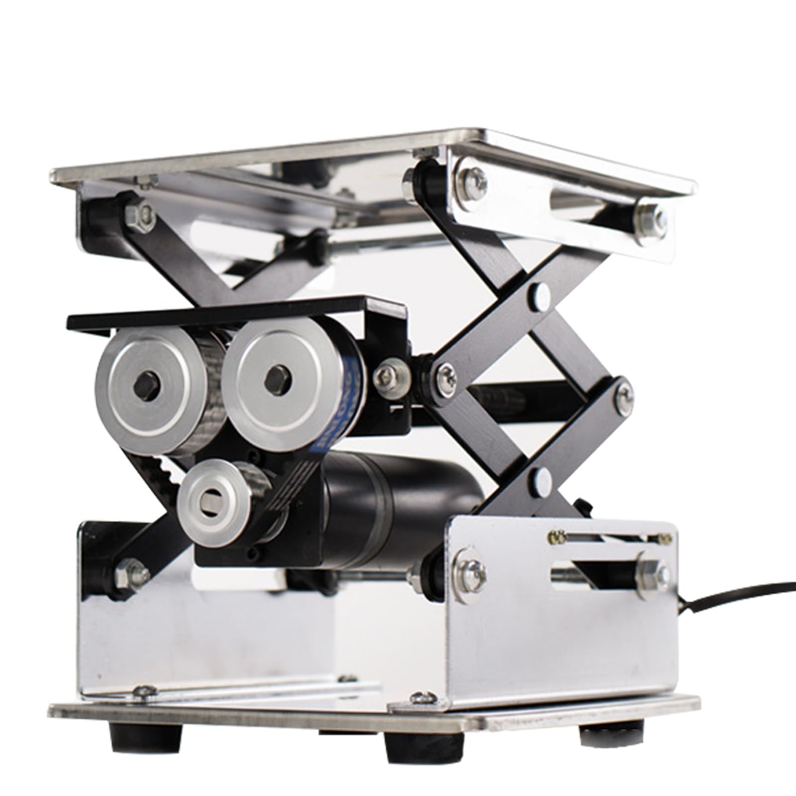 Plataforma Elevadora Eléctrica de Acero Inoxidable, Soporte Elevador Pequeño para Laboratorio con Control Remoto, Mesa Elevadora de Laboratorio, Capacidad de Carga 10 kg, Silencioso(15x15cm)