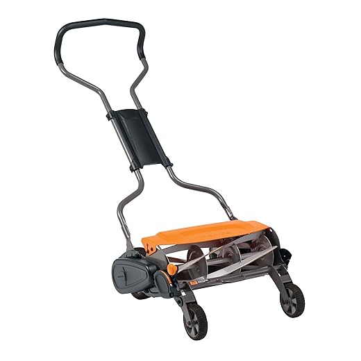 Fiskars Push Mower - 18" Cut Width Manual Reel Mower with No Motor - Grass Cutter with Steel Blades that Stay Sharp - Eco-Friendly Lawn Care
