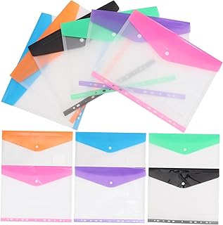 AOKWAWALIY Pastas 12Pçs Clipes Para Fichário Bolsas Para Fichário De Arquivos Sacos De Armazenamento De Cartões Bolsos Organizadores Sacos De Documentos Bolsos Para Fichário Sacos De
