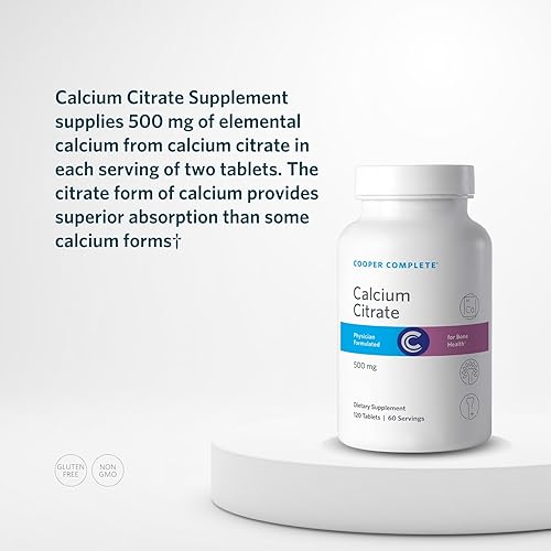 Miniatura 4 de Cooper Complete - Suplemento de citrato de calcio - 500 mg - 120 comprimidos Paquete de 1