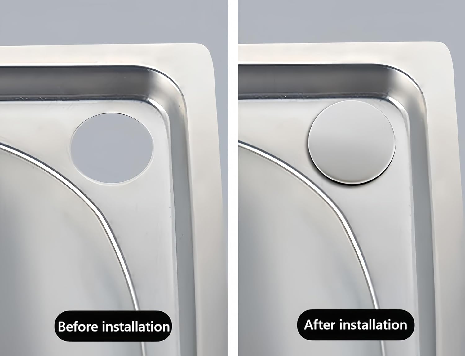 2 Pack Sink Hole Cover,Stainless Steel Kitchen Sink Hole Cover,Kitchen Faucet Hole Cover thumbnail