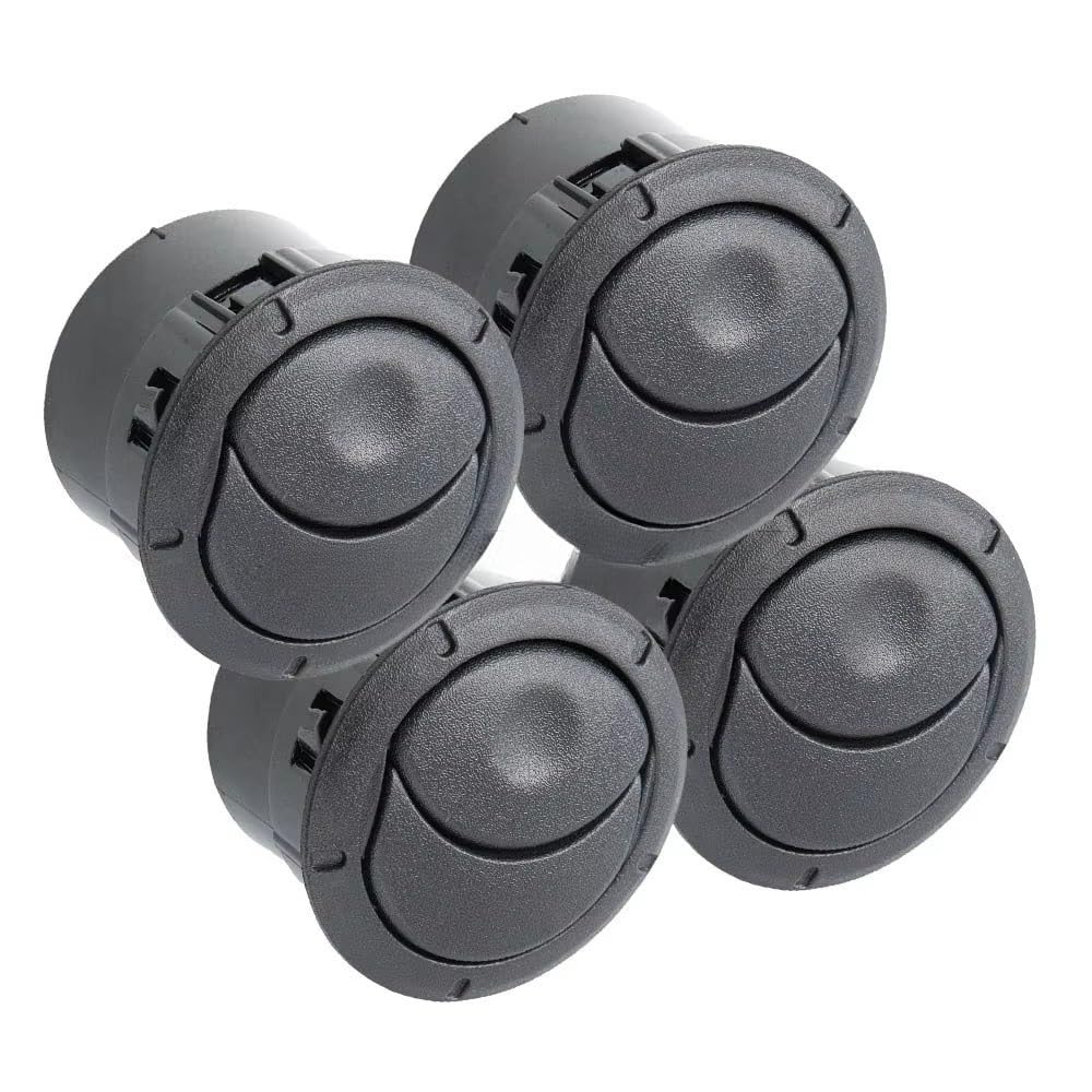 Nisza Bocchette Aria condizionata Auto 4 Pezzi Copertura Bocchetta Aria cruscotto Interna per Dacia per Logan per Sandero per Master 3 per Opel 687606360R 8200212480 8200464605 Nero/Cromo