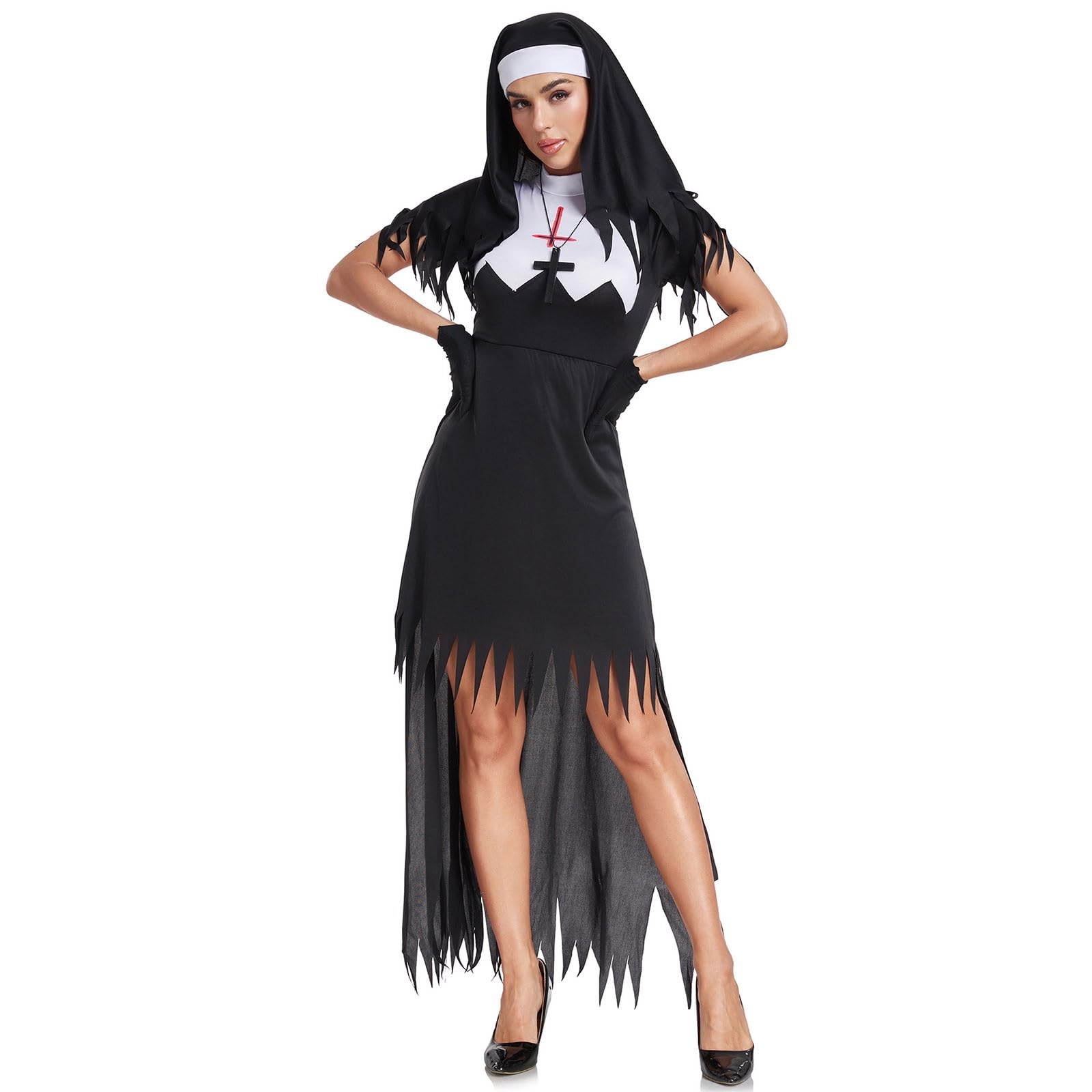 Traje Medieval Mujer: Disfraz Monja Zombis Traje De Cosplay Disfraz Halloween Disfraz Despedida Soltero Disfraz De Demonio Zombie Vampiro Disfraces De Carnaval Disfraces Ropa Medieval Disfraz Medieval