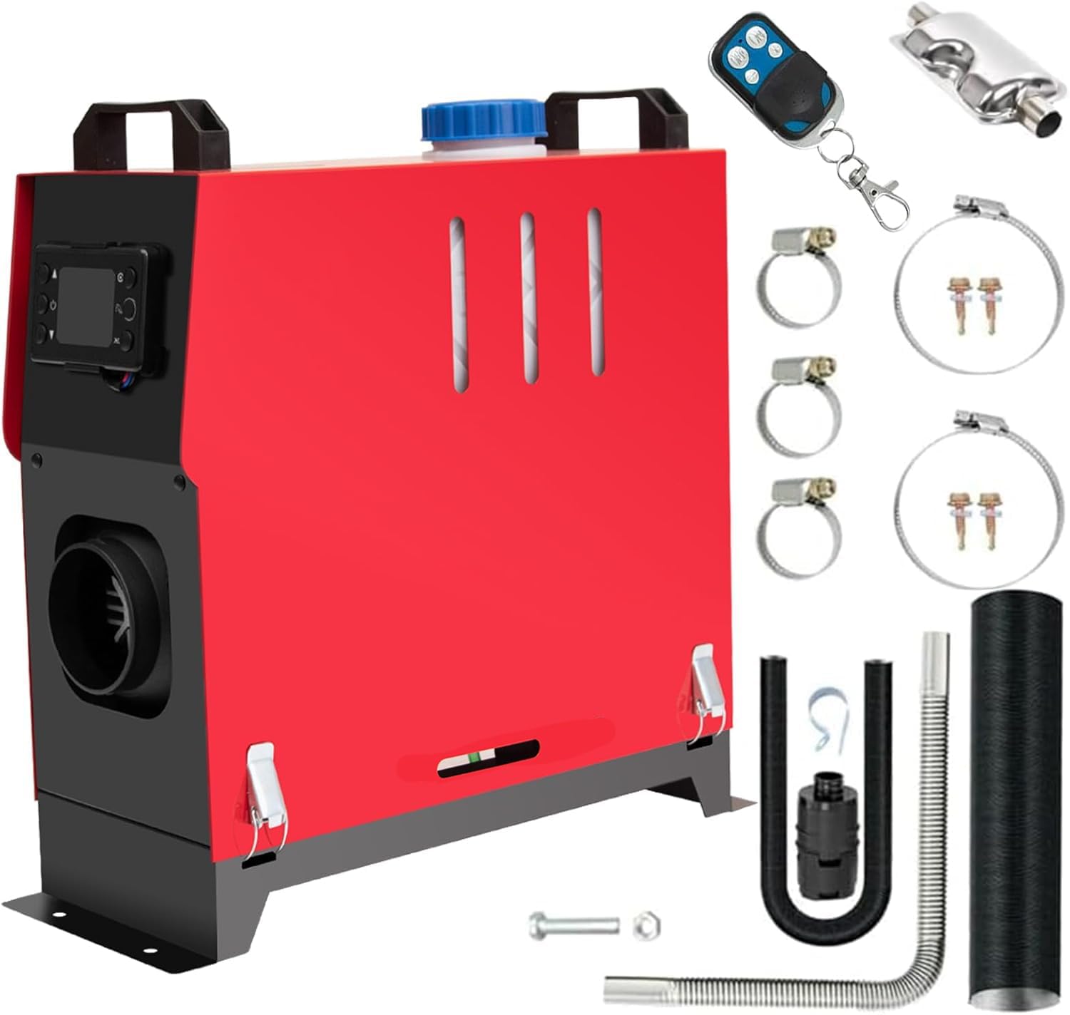 12V Dieselheizung, 8KW Diesel Standheizung,Air Standheizung mit LCD-Monitor & Fernbedienung,Diesel Lufterhitzer für Wohnmobil Auto KFZ PKW LKW Wohnwagen RV Yacht (Rot)