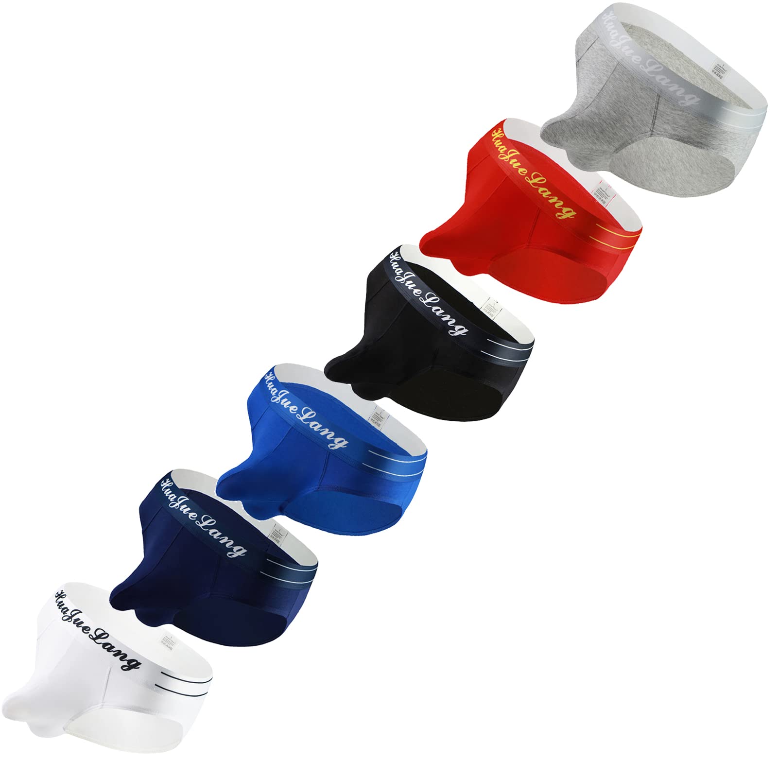 Faringoto Tanga masculina Ropa interior algodón Active Stretch Tangas, 6 colores, M