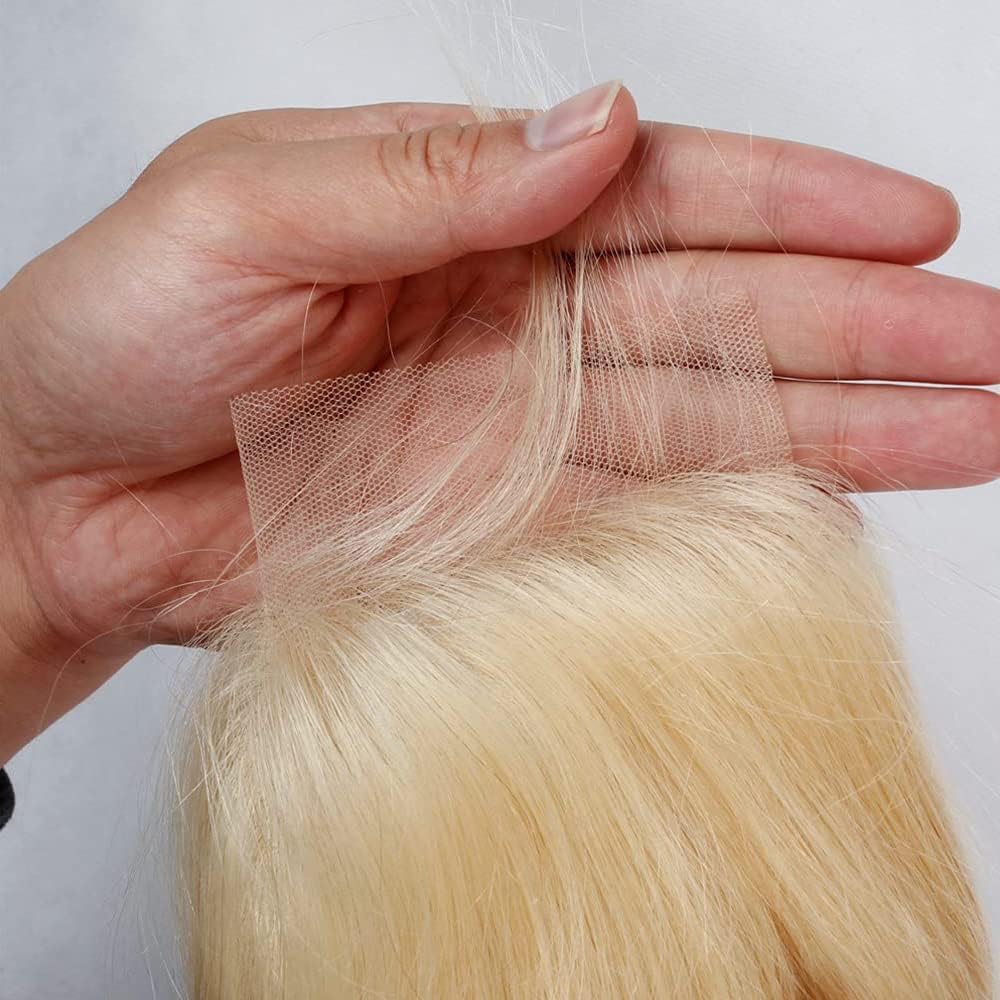 613 Closure Blonde Closure 4x4 Closure 12A Brazilian Virgin Human Hair Straight Closure Transparent Lace With Baby Hair Free Part 613 Closure 100% Unprocessed Human Hair Closure 613 Closure 16 inch - Image 3