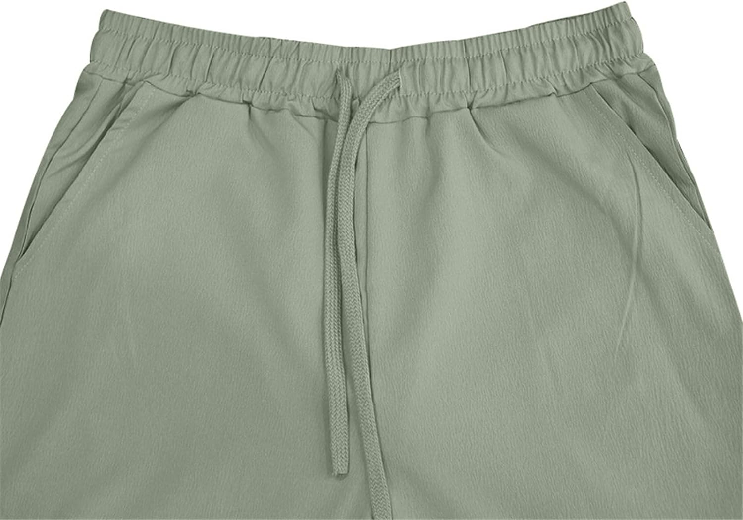 Linen Pants for Men Drawstring Elastic Waist Yoga Pants with Pockets Straight-Leg Lightweight Loose Beach Trousers