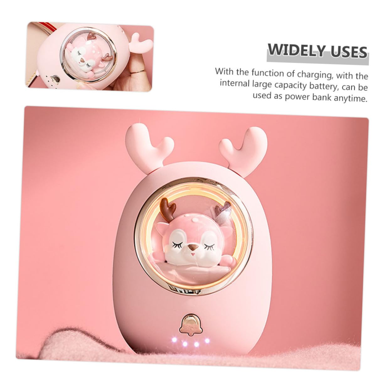 SOIMISS Handwärmer mit USB-aufladefunktion Tragbarer Mini-wärmer für Winter Wiederaufladbar mit Cartoon-tiermotiv für Outdoor-aktivitäten und Camping