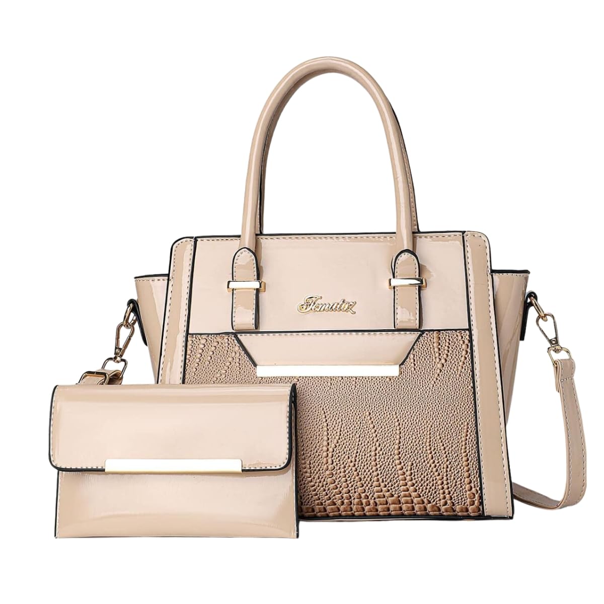 Newphoria P63 2pcs Cream PU Leather Hand Bag Set: Compact and Lightweight Sling bags Purse for Women & girls (B0CLDYGZQN) Amazon Price History, Amazon Price Tracker