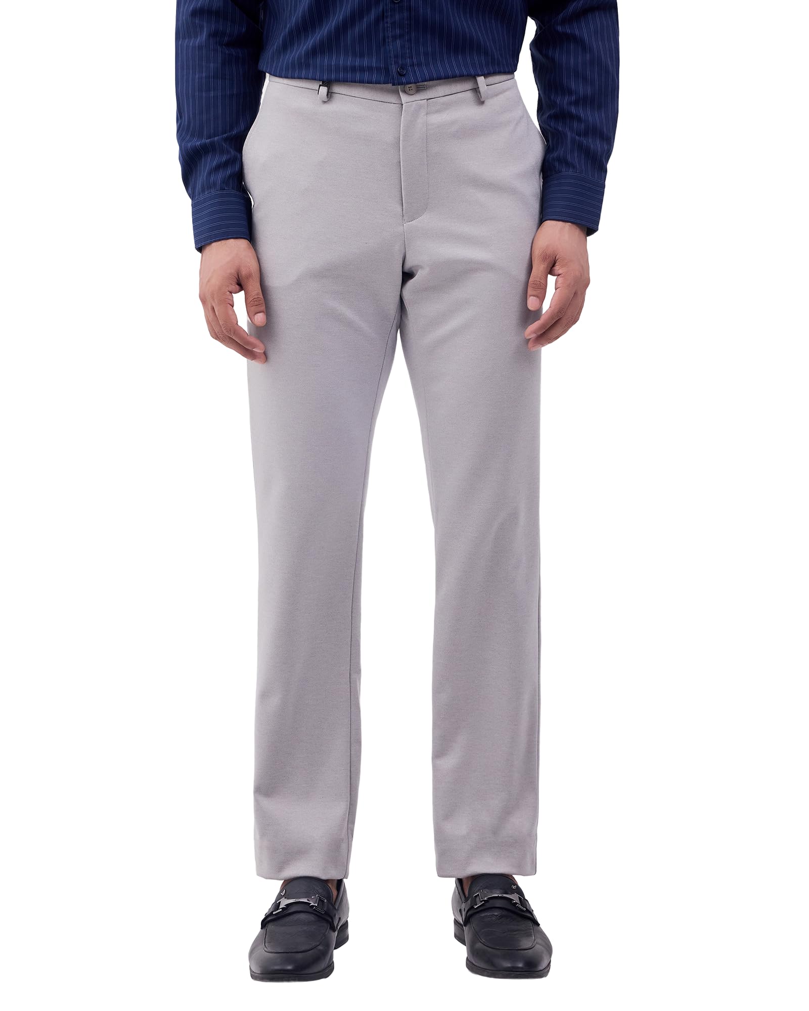 blackberrys Men Solid Slim Fit Formal Trouser |Knitted Fabric | Stretchable Waistband-picture-33