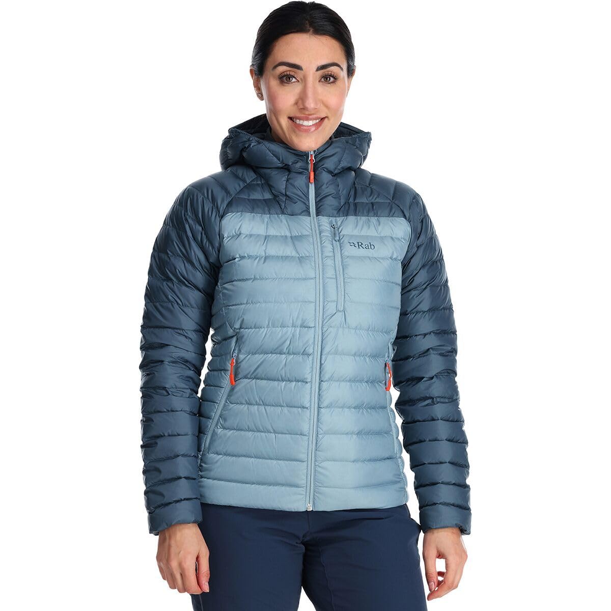 Rab Women's Microlight Alpine Down Jacket for Hiking, Climbing, & Skiing - Orion Blue/Citadel - Large