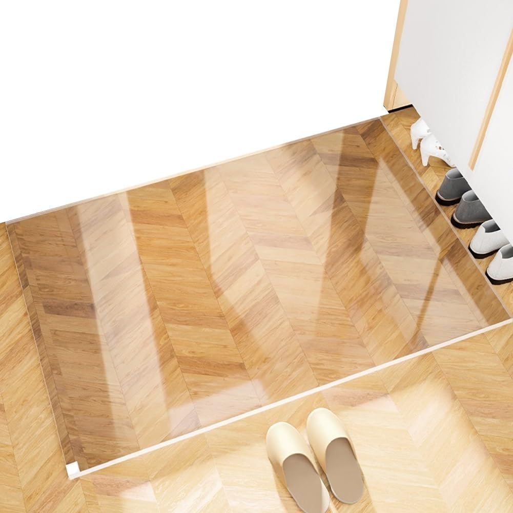 Tapis de Chaise Transparent de Grande Taille (100 x 200 cm) et d'une épaisseur de 2 mm, idéal pour Les sols en Bois Dur, l'entrée, la Maison et Le Bureau. Facile à Nettoyer, antidérapant et