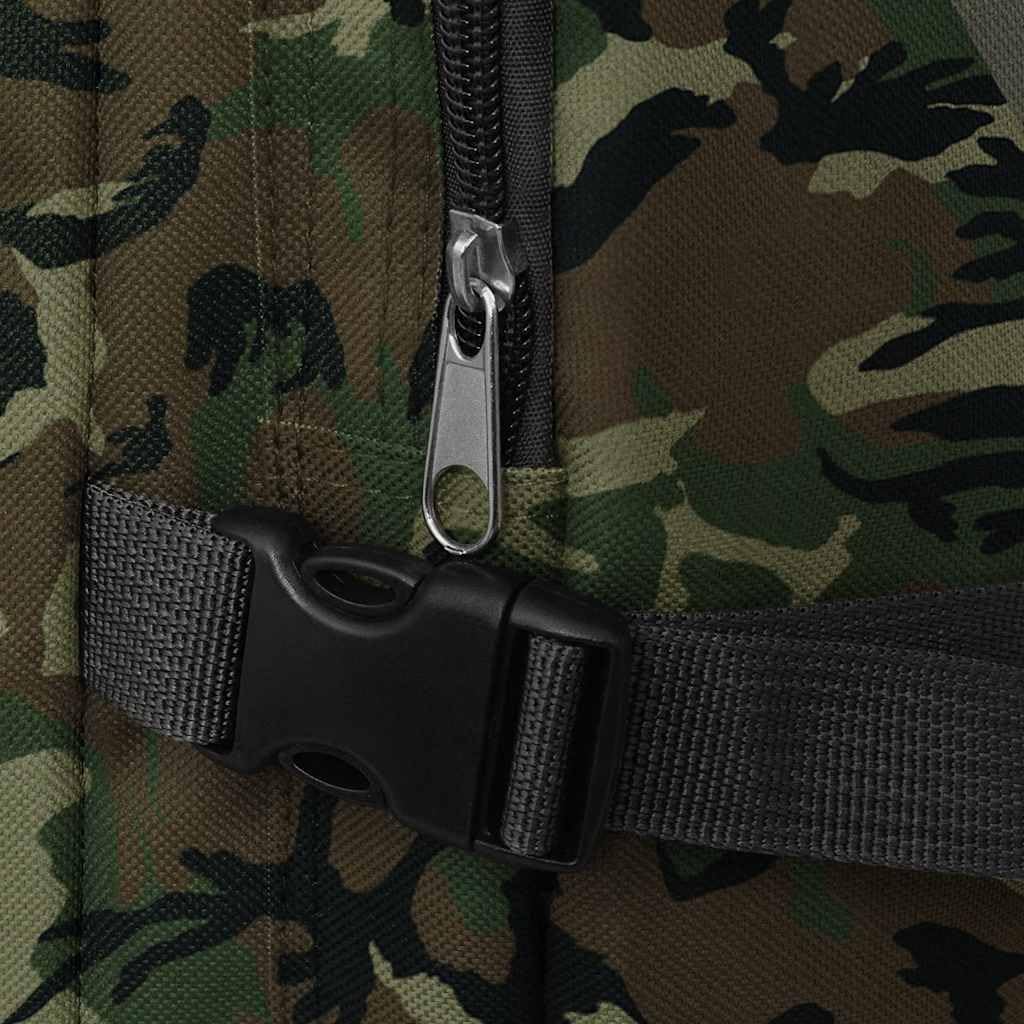Armeerucksack 65 L Camouflage aus 600D Polyester wasserabweisend, gepolsterte Schultergurte und Hüftgurt, 43 x 21 x 70 cm, für Wandern, Camping, Reise und Outdoor