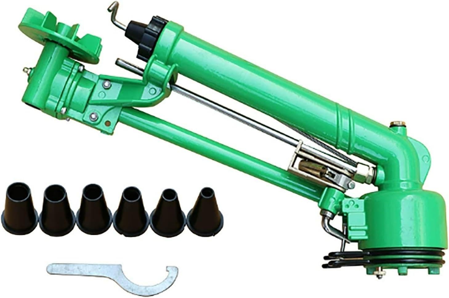 Pistolet natryskowy do nawadniania trawników w gospodarstwach rolnych | Obrotowy zraszacz do nawadniania dużych powierzchni 360°, regulowany kąt, z 7 wymiennymi dyszami, do nawadniania gospodarstw